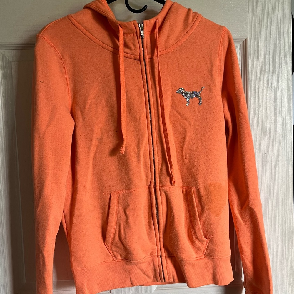 Small, orange, Pink Victoria Secret zip up